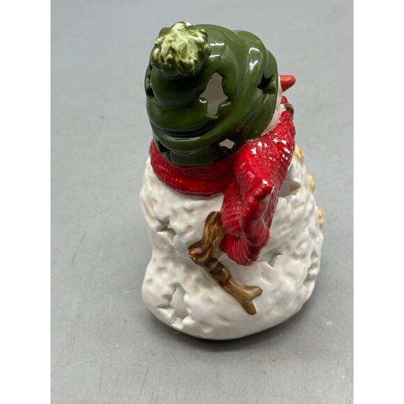 Hallmark Christmas Ceramic Snowman Tealight Candle Holder 6" Tall Used READ - Picture 5 of 8